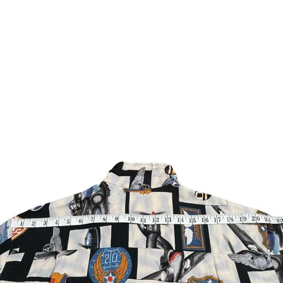 Vintage Kalaheo Hawaiian Military WW2 Bomber Plane Mens Shirt USA Hawaii Size XL - Picture 8 of 12